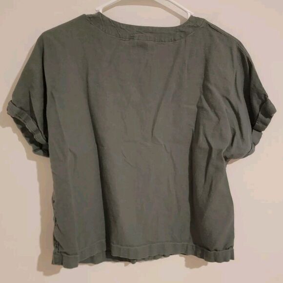 Universal Thread Womens Top Size Medium‎ M Green Linen Fairy Boho - Picture 2 of 6